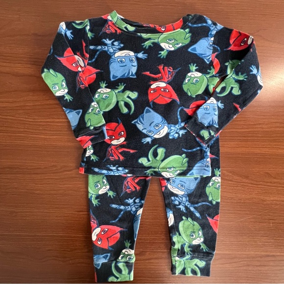 PJ Mask Kids Cotton Pajama Set Size 4T Snug Fit Navy Blue w/Characters - Picture 3 of 11
